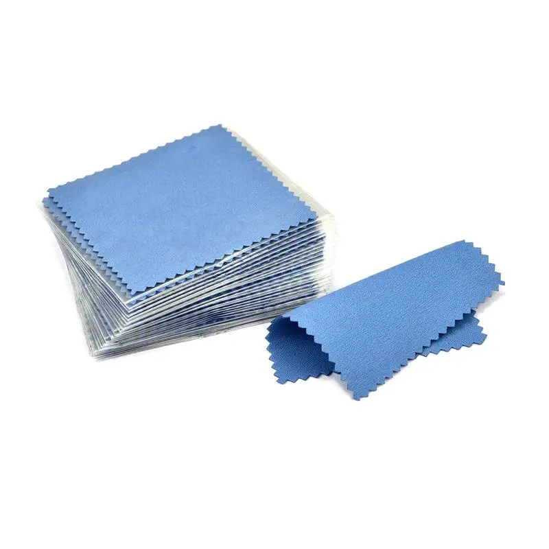 50/10 pcs 8x8cm Silver Polishing Cloth Jewelry Cleaning Anti Tarnish Reusable Soft Wiping Cloth Keep Jewelry Shining Tools