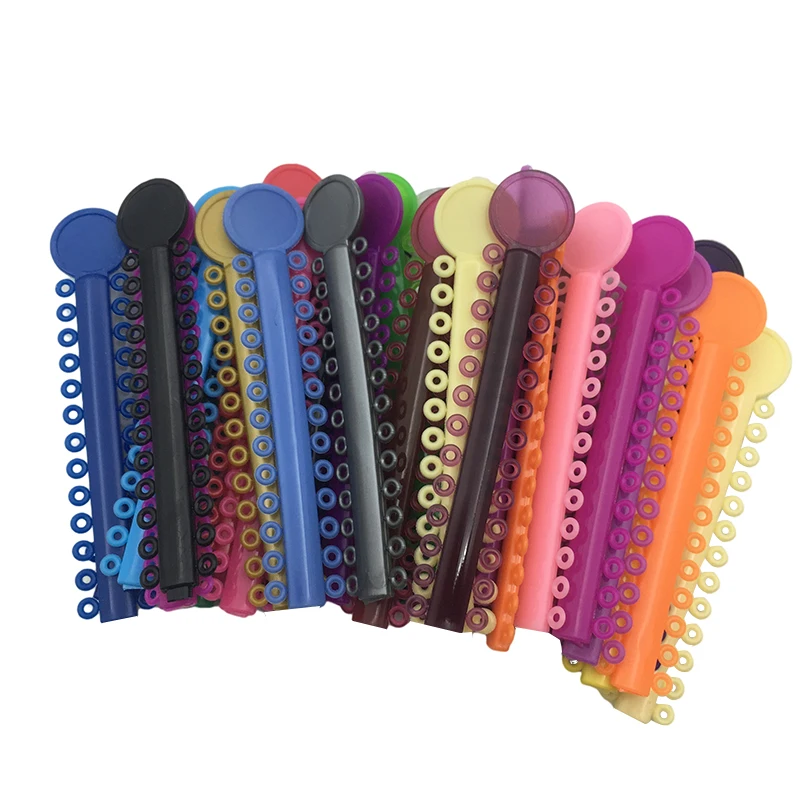 40Pcs/Bag Dental Orthodontic Elastic Ligature Ties Bands for Brackets Braces Ortho Treatment 40 Colors Optional