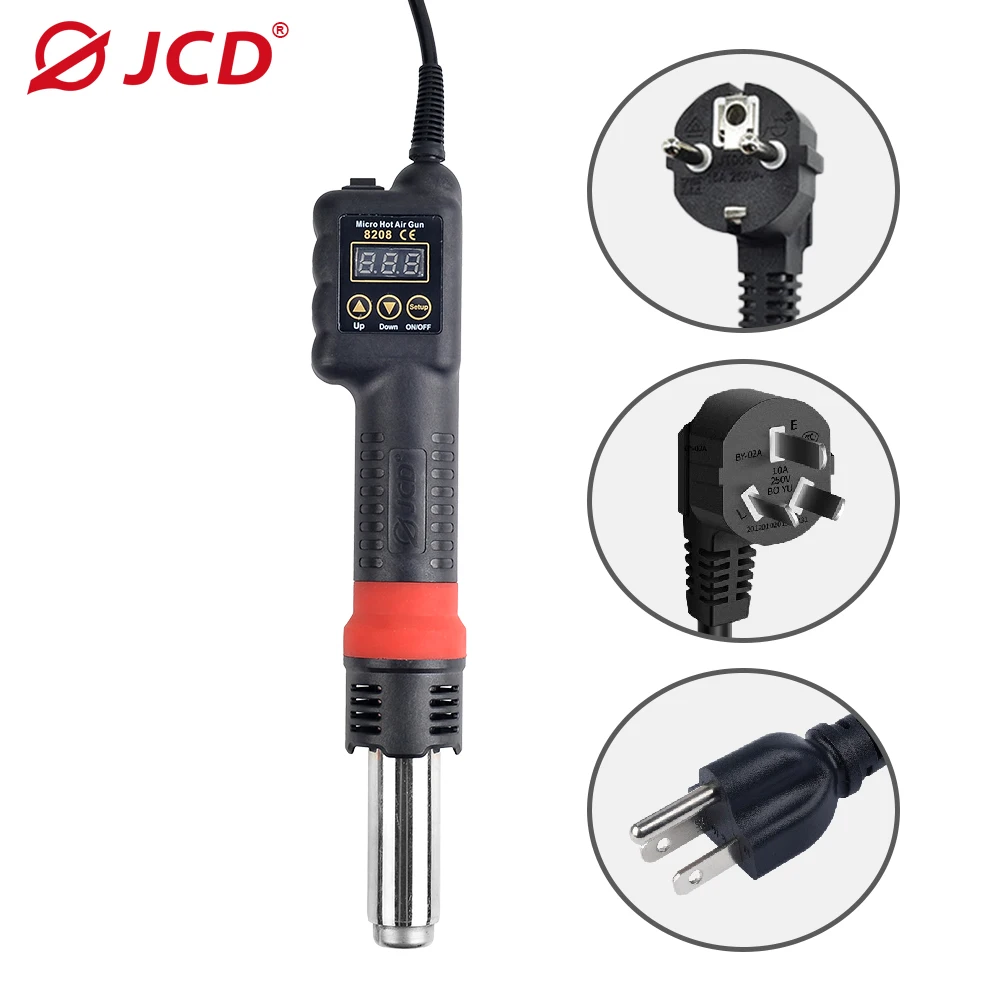 JCD 750W Micro Hot Air Gun 8208 Portable LCD Display Rework Station Heat Gun Hair Dryer Temperature Adjustable BGA Welding Tools
