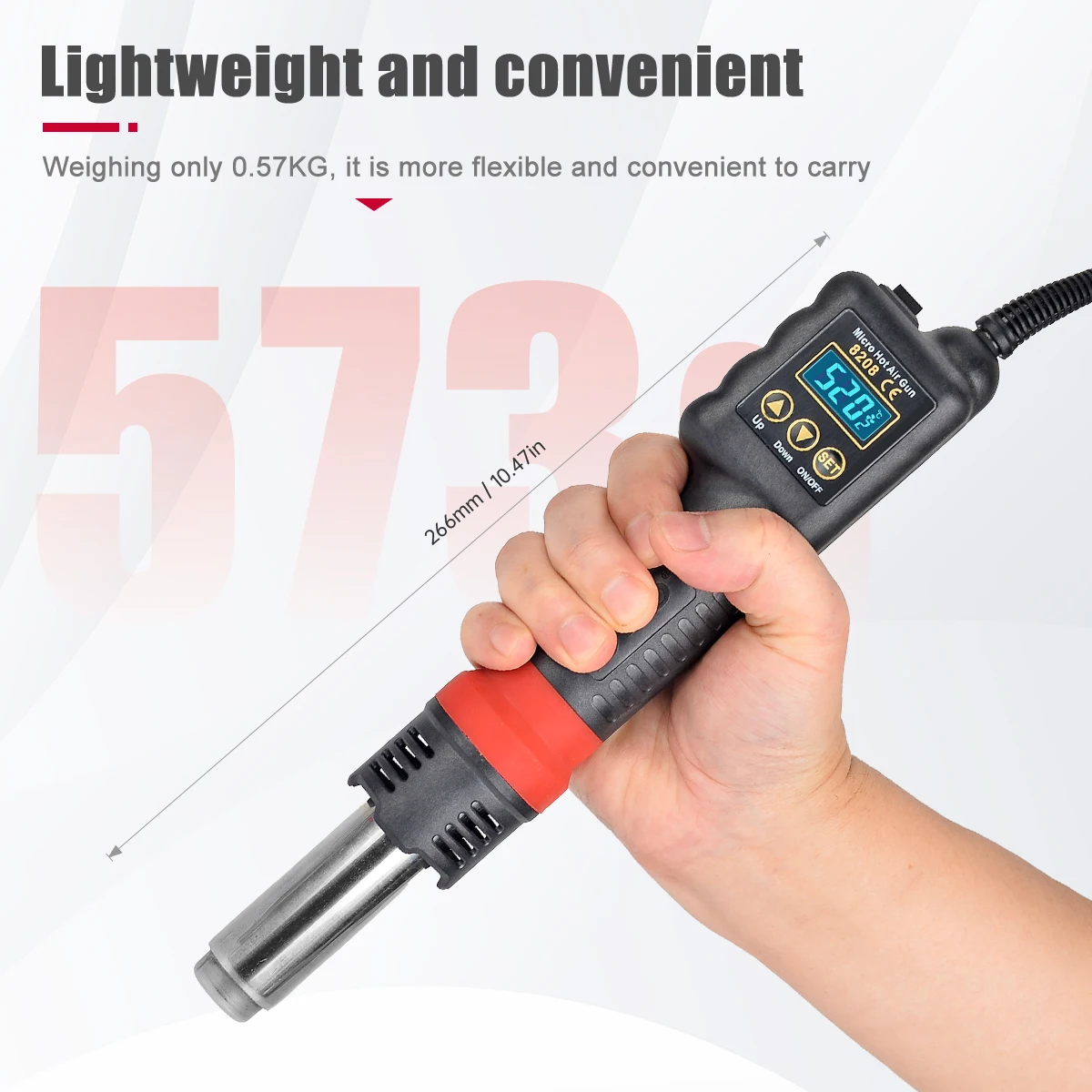 JCD 750W Micro Hot Air Gun 8208 Portable LCD Display Rework Station Heat Gun Hair Dryer Temperature Adjustable BGA Welding Tools