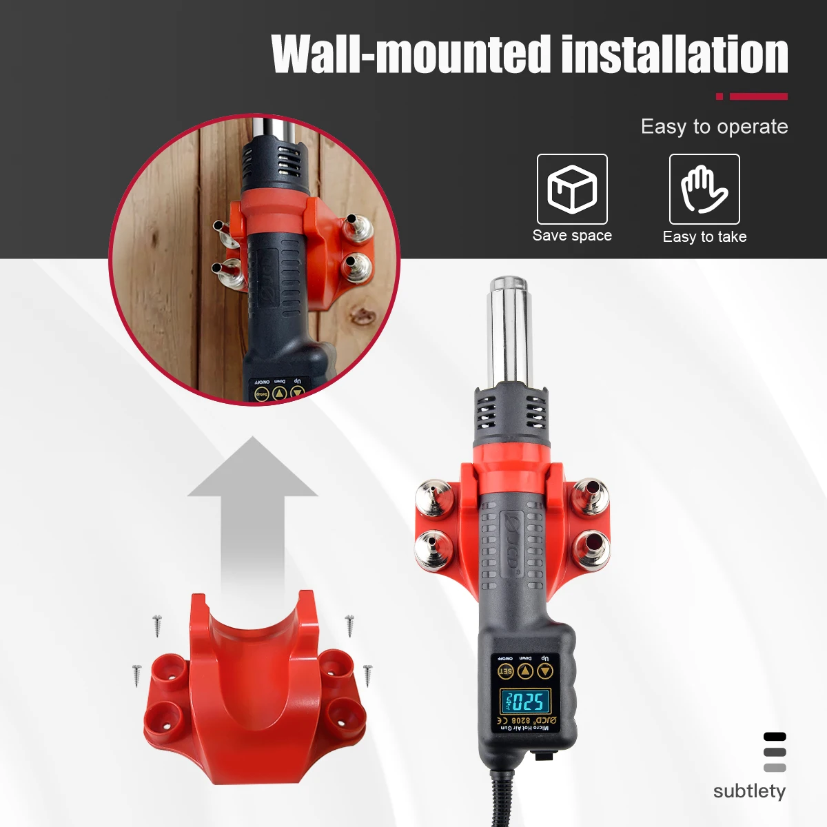 JCD 750W Micro Hot Air Gun 8208 Portable LCD Display Rework Station Heat Gun Hair Dryer Temperature Adjustable BGA Welding Tools