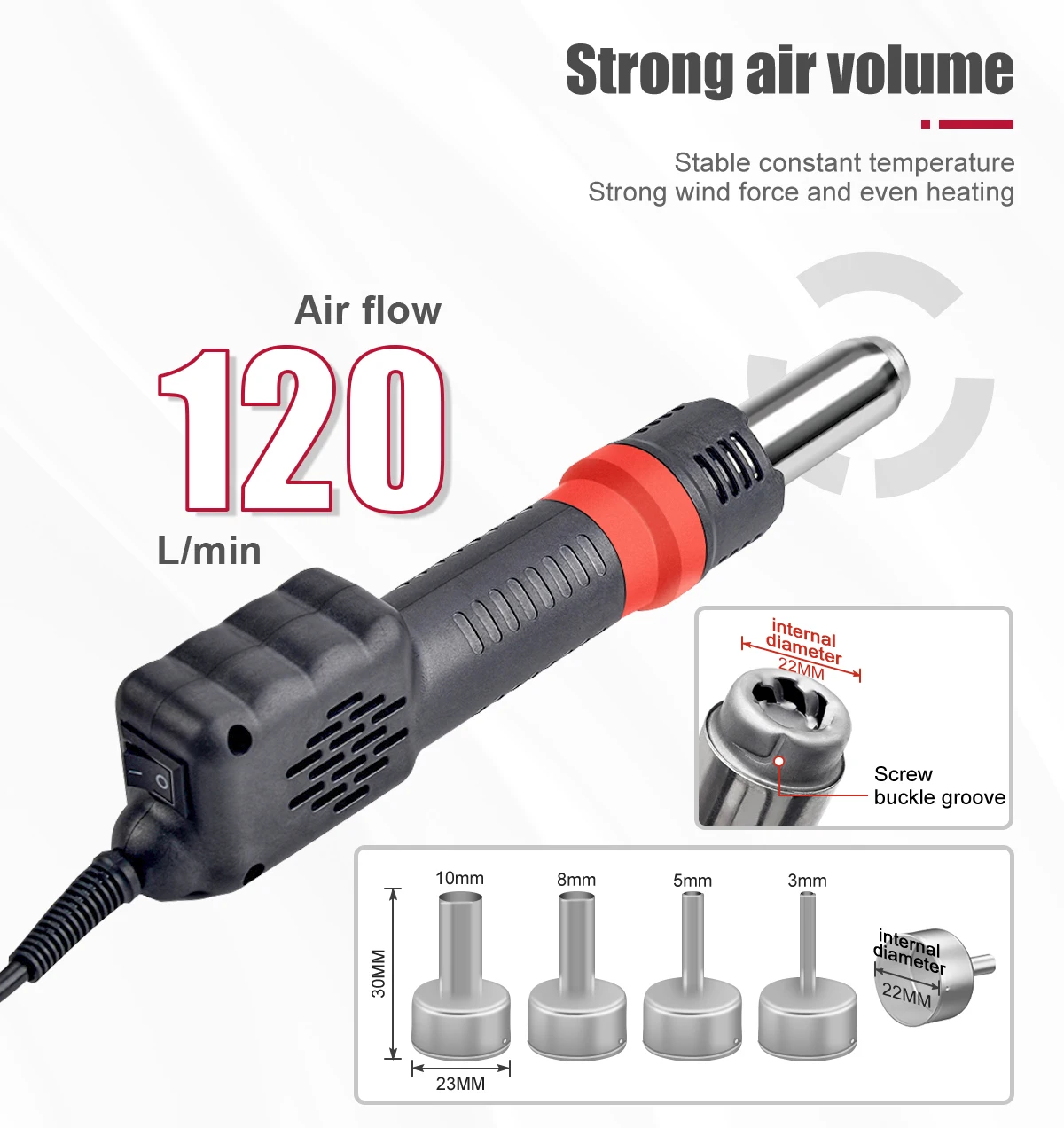JCD 750W Micro Hot Air Gun 8208 Portable LCD Display Rework Station Heat Gun Hair Dryer Temperature Adjustable BGA Welding Tools