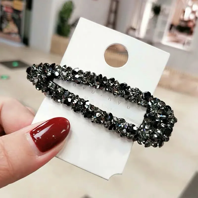 New Shiny Rhinestone Elegant Colour BB Hair Clips Women Girl Crystal Hairpin Headdress Fashion Barrettes Hair Accessories Gift