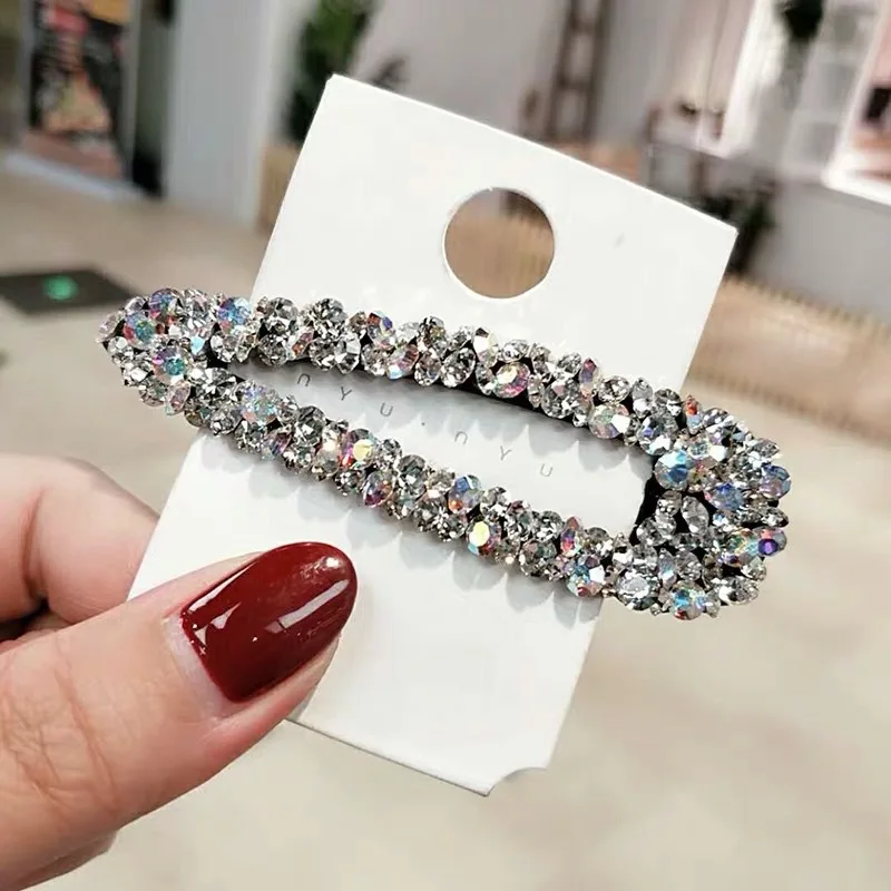 New Shiny Rhinestone Elegant Colour BB Hair Clips Women Girl Crystal Hairpin Headdress Fashion Barrettes Hair Accessories Gift