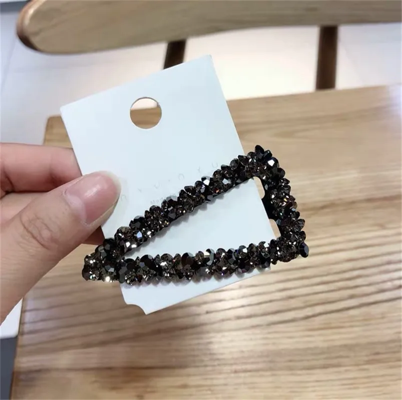 New Shiny Rhinestone Elegant Colour BB Hair Clips Women Girl Crystal Hairpin Headdress Fashion Barrettes Hair Accessories Gift