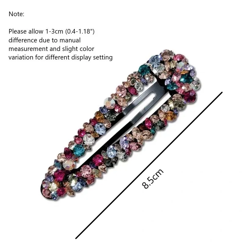 New Shiny Rhinestone Elegant Colour BB Hair Clips Women Girl Crystal Hairpin Headdress Fashion Barrettes Hair Accessories Gift
