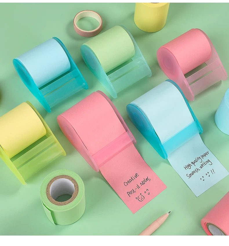 1 Pc Creative Roller Sticky Notes Japanese Style Can Be Cut Journal Memo Sticker DIY Scrapbook Decoration Supplies Stationery