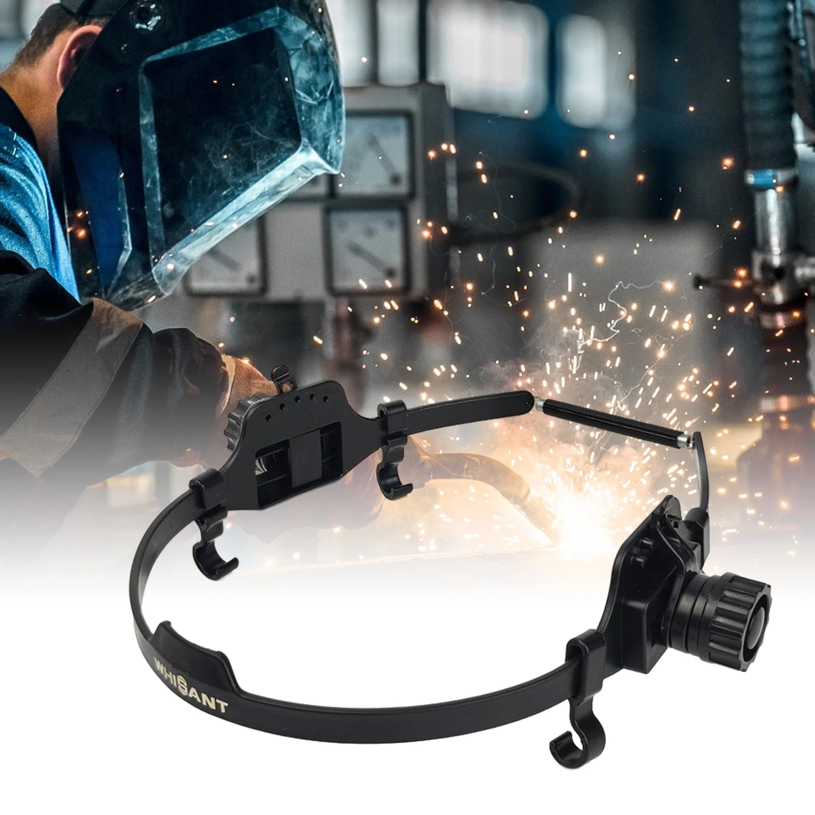 Adjustable Welding Headgear Replacement Mask Headband with Cotton Pad for Welding Helmets Auto Dark Helmet Accessory Black