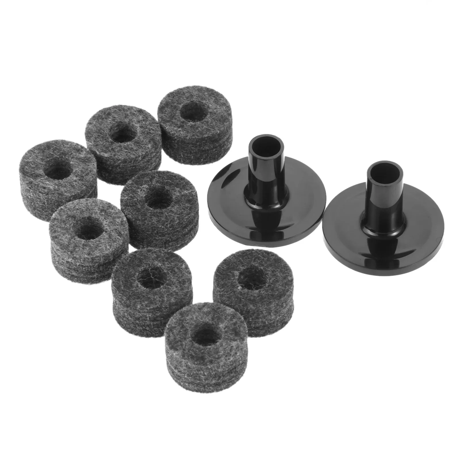 8Pcs Cymbal Stand 25mm Felt Washer + 2Pcs Cymbal Sleeves Replacement for Shelf Drum Kit