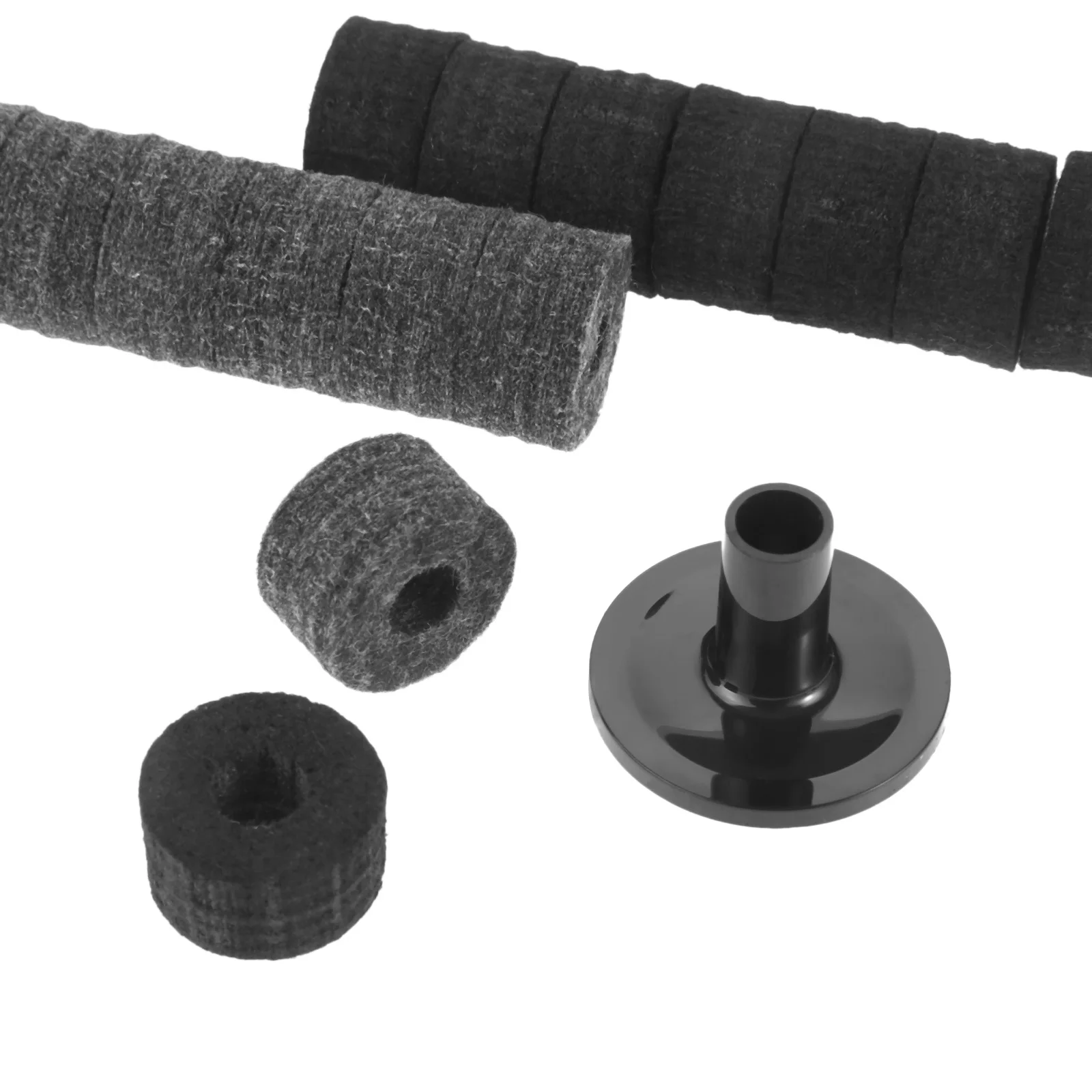 8Pcs Cymbal Stand 25mm Felt Washer + 2Pcs Cymbal Sleeves Replacement for Shelf Drum Kit