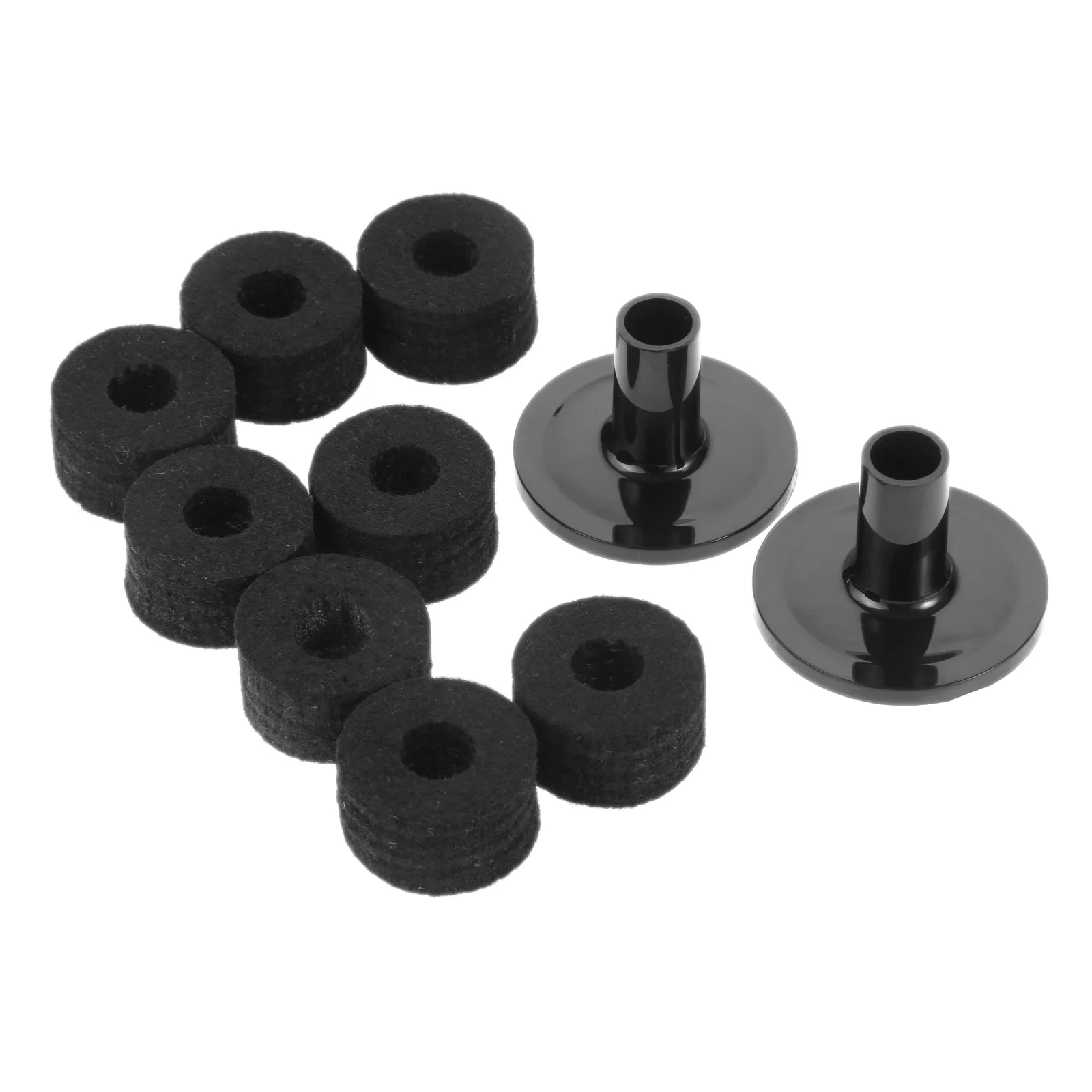 8Pcs Cymbal Stand 25mm Felt Washer + 2Pcs Cymbal Sleeves Replacement for Shelf Drum Kit