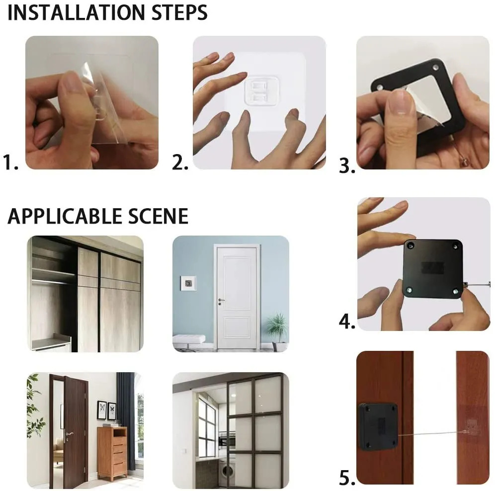 Punch-free Automatic Door Closer 500g-1000g Tension Closing Device See Automat Door Hardware Soft Close Furniture Hardware