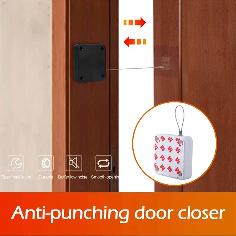 Punch-free Automatic Door Closer 500g-1000g Tension Closing Device See Automat Door Hardware Soft Close Furniture Hardware