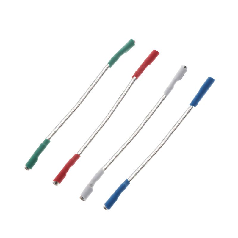 4PCS Universal Silver Leads Wires Header Wire Cable 40mm for 1.2-1.3mm Pins Turntable Phono Headshell Tonearm