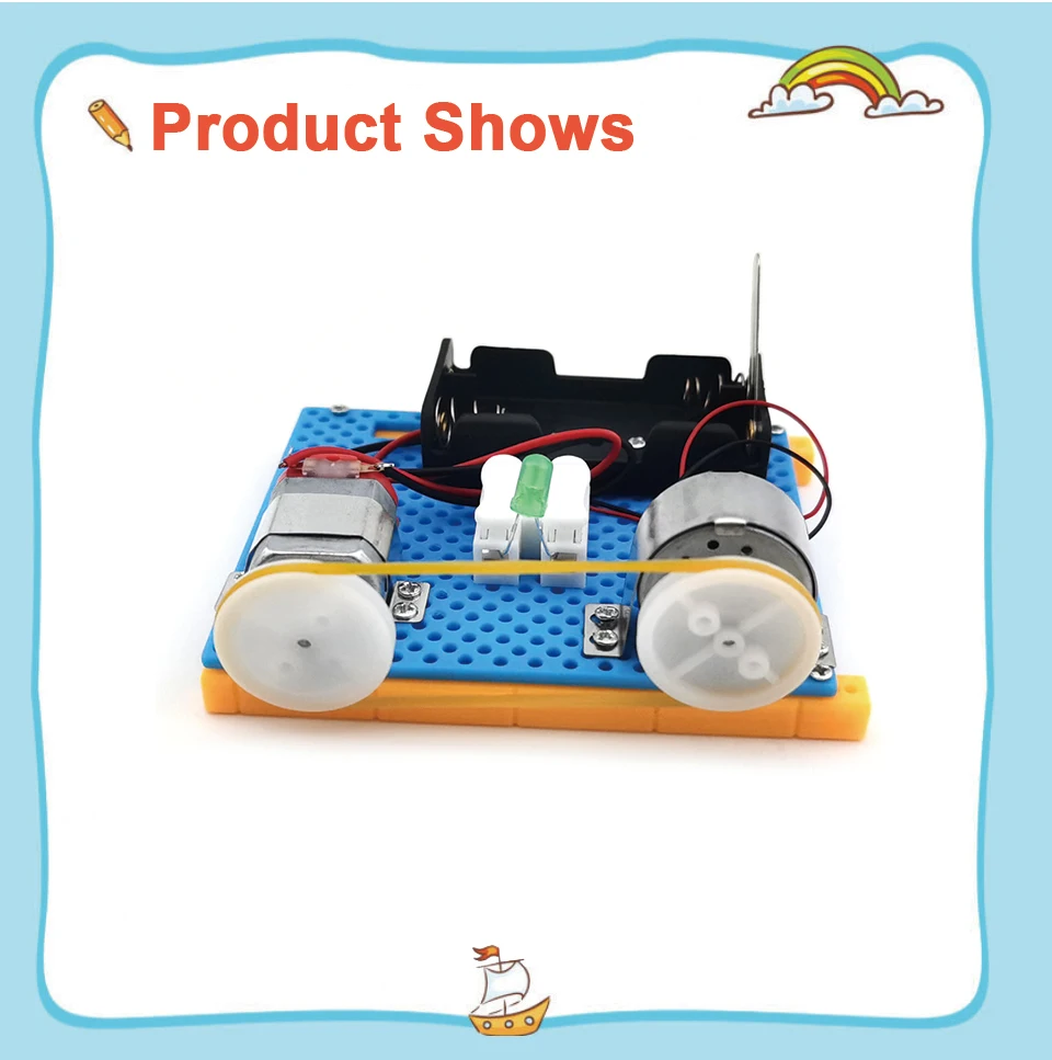 Mini Electric Generator Wheel Motor Model Energy conversion DIY STEM Toys For Kids LED Education Science Experiment Project Gift