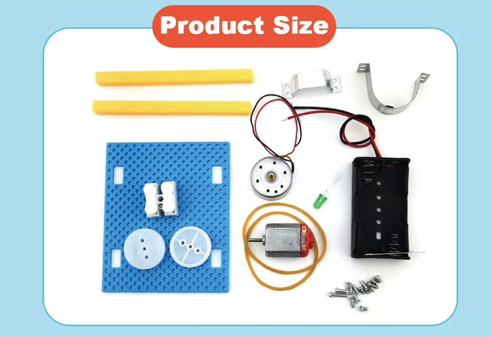 Mini Electric Generator Wheel Motor Model Energy conversion DIY STEM Toys For Kids LED Education Science Experiment Project Gift