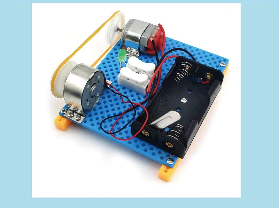 Mini Electric Generator Wheel Motor Model Energy conversion DIY STEM Toys For Kids LED Education Science Experiment Project Gift