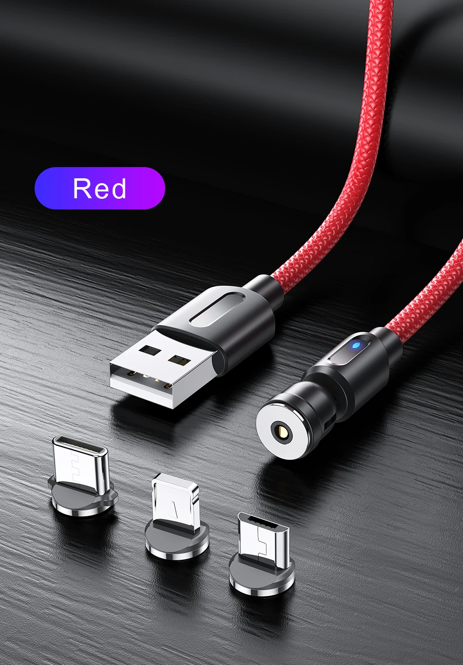 Lovebay Magnetic Cable Type C Cable 2.4A USB 540 Rotate Micro Fast Charger 0.5M /1M/2M Charging Cable For Samsung Xiaomi