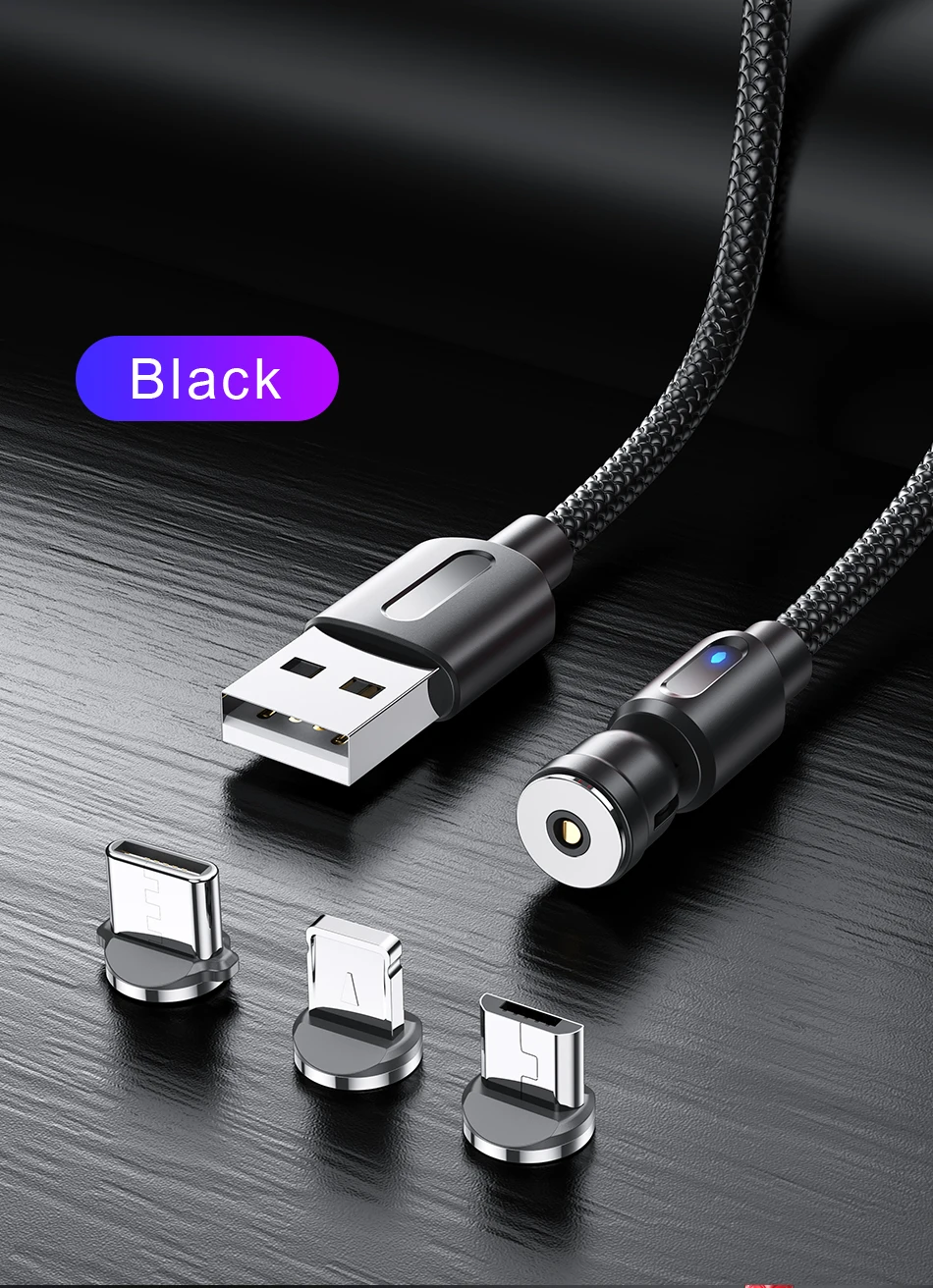Lovebay Magnetic Cable Type C Cable 2.4A USB 540 Rotate Micro Fast Charger 0.5M /1M/2M Charging Cable For Samsung Xiaomi