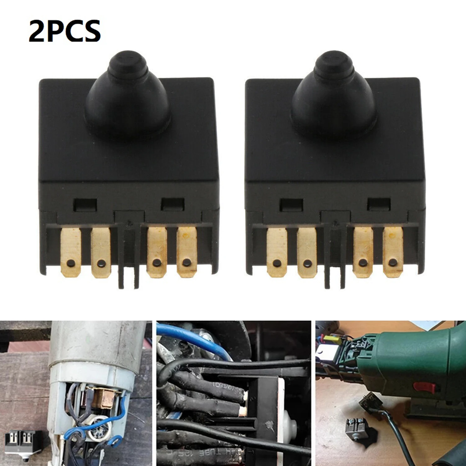2pcs Angle Grinder Switch 0.98inch Replacement Push Button Switch For Grinder 100mm 4inch Polisher Accessories Power Tools Parts