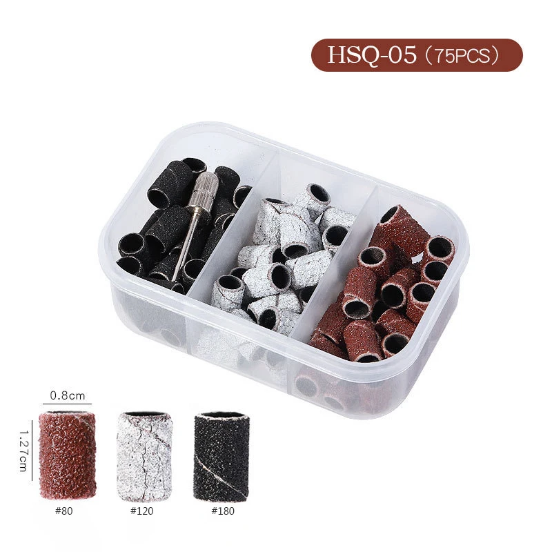 Nail Sanding Ring Bands 80/120/180/240 Grit Electric Manicure Drill Grinding Heads UV Gel Polish Removal Pedicure Abrasive Tools