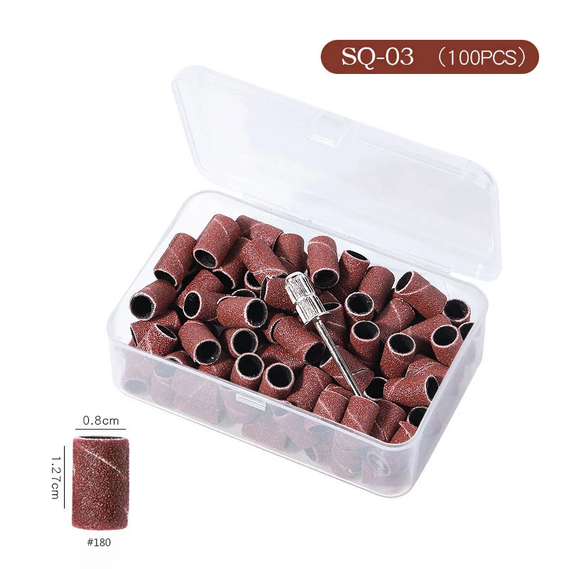 Nail Sanding Ring Bands 80/120/180/240 Grit Electric Manicure Drill Grinding Heads UV Gel Polish Removal Pedicure Abrasive Tools