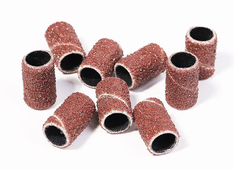 Nail Sanding Ring Bands 80/120/180/240 Grit Electric Manicure Drill Grinding Heads UV Gel Polish Removal Pedicure Abrasive Tools