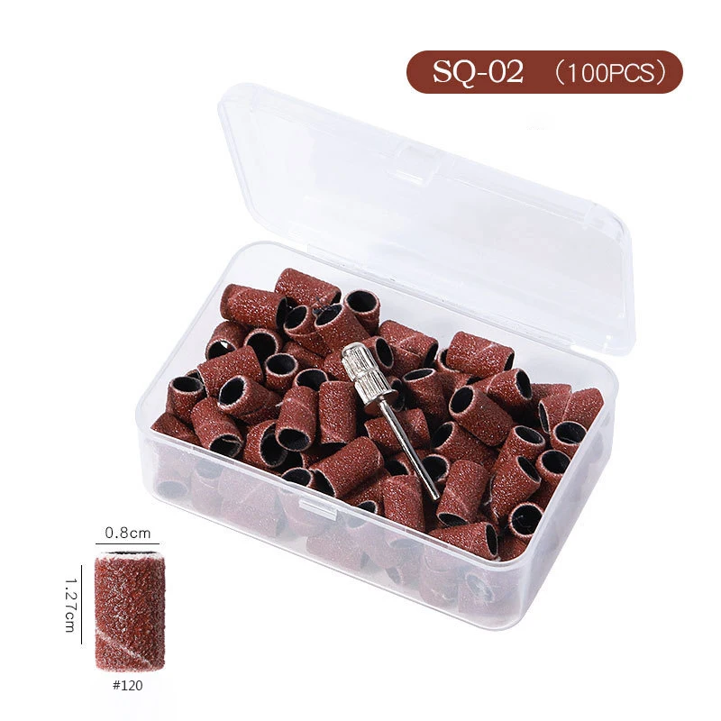 Nail Sanding Ring Bands 80/120/180/240 Grit Electric Manicure Drill Grinding Heads UV Gel Polish Removal Pedicure Abrasive Tools