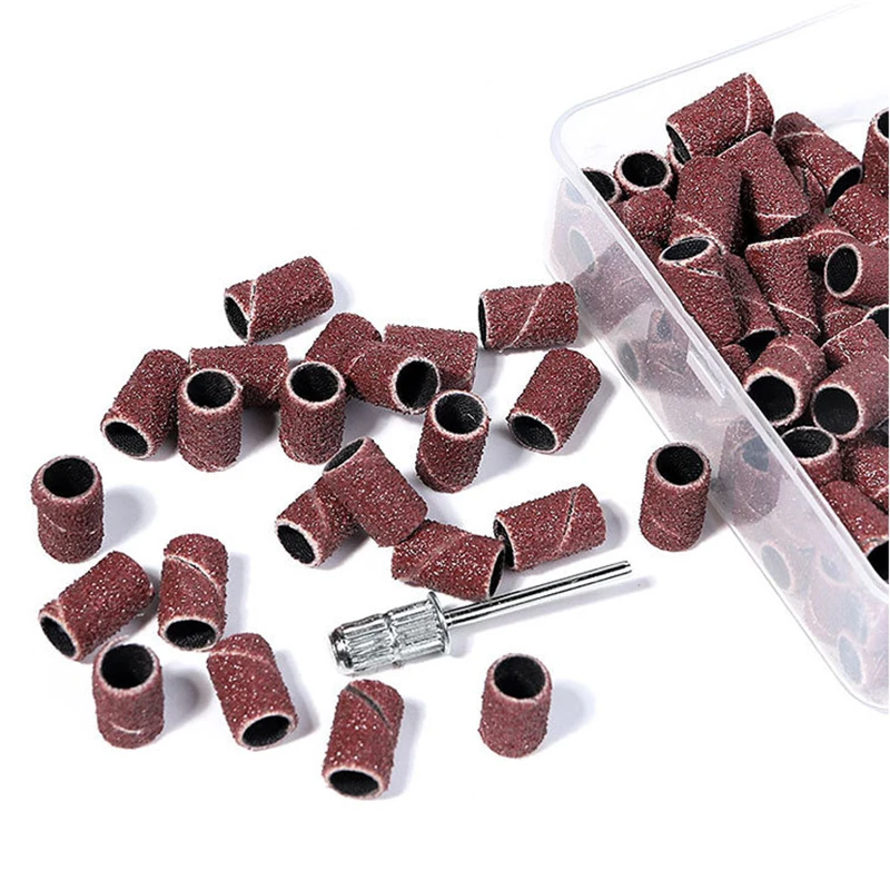 Nail Sanding Ring Bands 80/120/180/240 Grit Electric Manicure Drill Grinding Heads UV Gel Polish Removal Pedicure Abrasive Tools