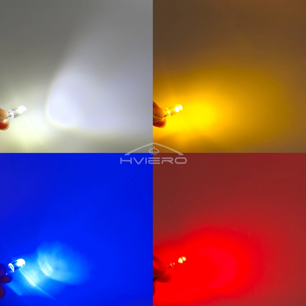 10Pcs Glass Cob LED Car Bulbs W5W 194 T10 Wedge License Plate Lamp Dome Light White Auto Interior Reading Running Parking Backup