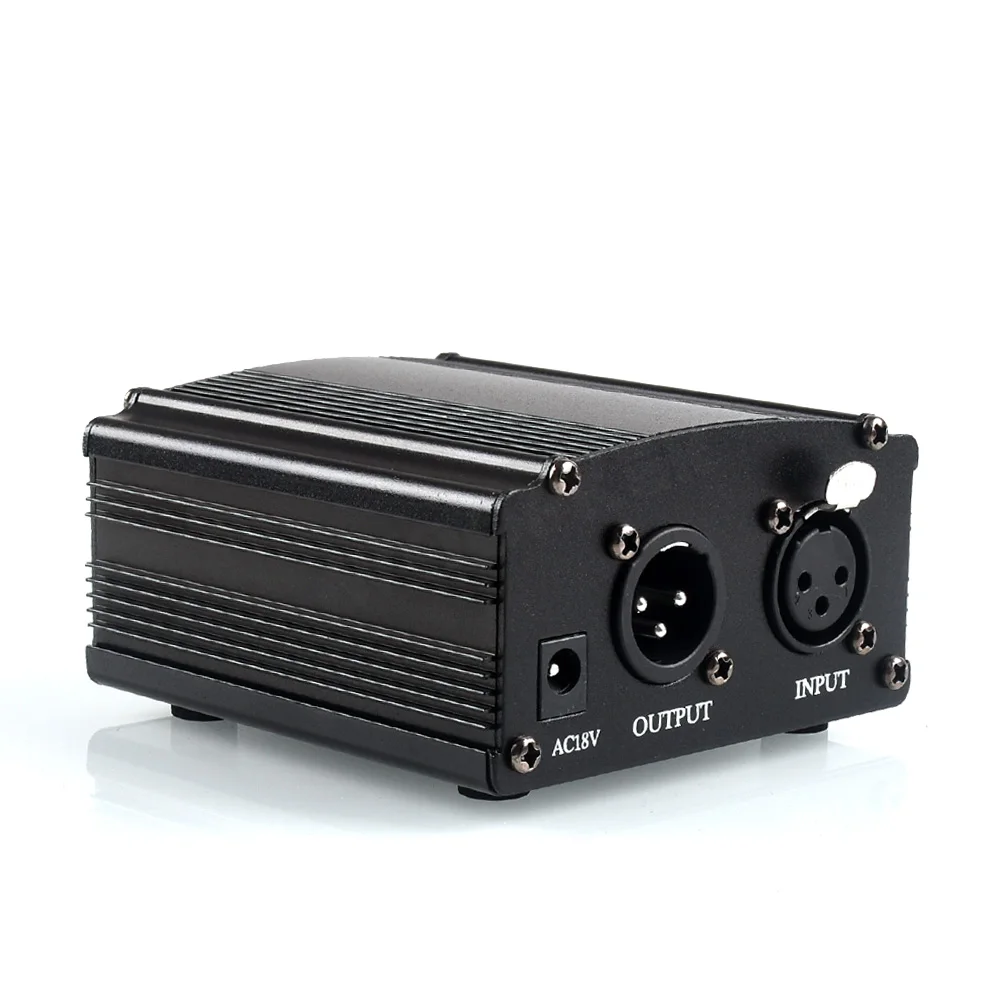 Woopker 48V Phantom Power Supply with XLR Cable for Condenser Microphone BM 800 858 Audio Recording Karaoke Sound Equipment