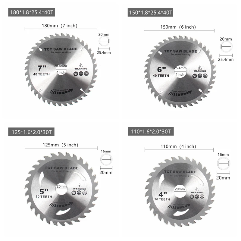 4-9inch Alloy Woodworking Double Side Saw Blade Circular Cutting Disc Rotating Drilling Tool For Wood Plastic Aluminum And Steel