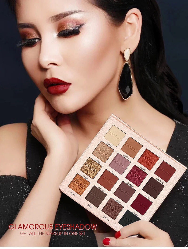 IMAGIC Eyeshadow Palette Matte Make Up Palette Highlight Blus Shimmer Pearlescent Waterproof Eye shadow Powder And Body Paint