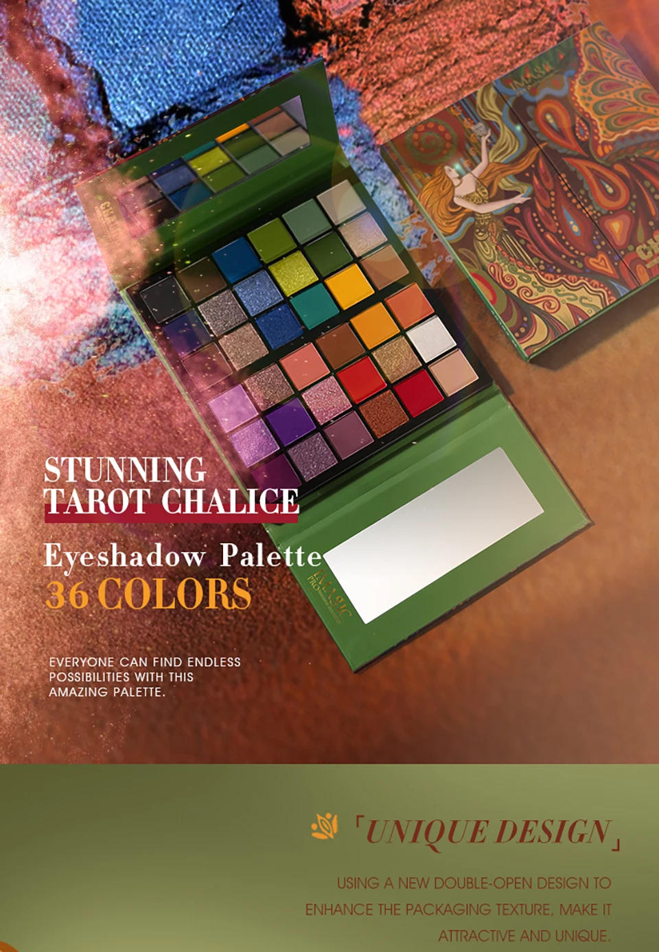 IMAGIC Eyeshadow Palette Matte Make Up Palette Highlight Blus Shimmer Pearlescent Waterproof Eye shadow Powder And Body Paint