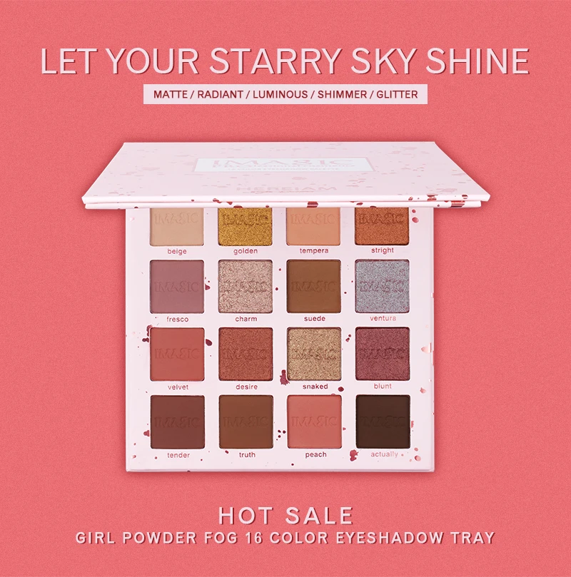 IMAGIC Eyeshadow Palette Matte Make Up Palette Highlight Blus Shimmer Pearlescent Waterproof Eye shadow Powder And Body Paint