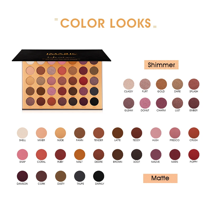 IMAGIC Eyeshadow Palette Matte Make Up Palette Highlight Blus Shimmer Pearlescent Waterproof Eye shadow Powder And Body Paint