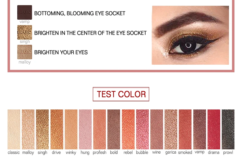 IMAGIC Eyeshadow Palette Matte Make Up Palette Highlight Blus Shimmer Pearlescent Waterproof Eye shadow Powder And Body Paint