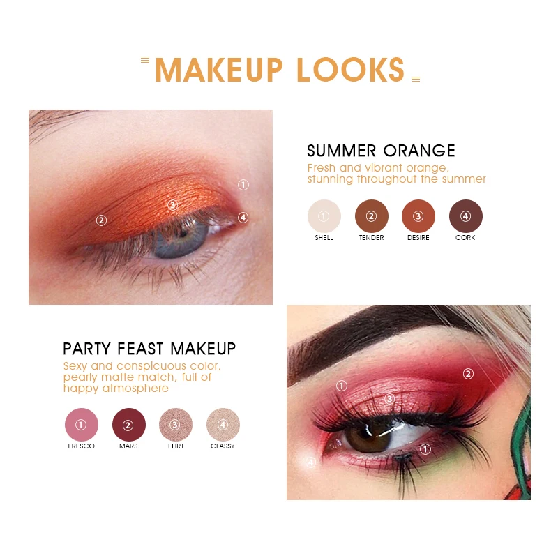 IMAGIC Eyeshadow Palette Matte Make Up Palette Highlight Blus Shimmer Pearlescent Waterproof Eye shadow Powder And Body Paint