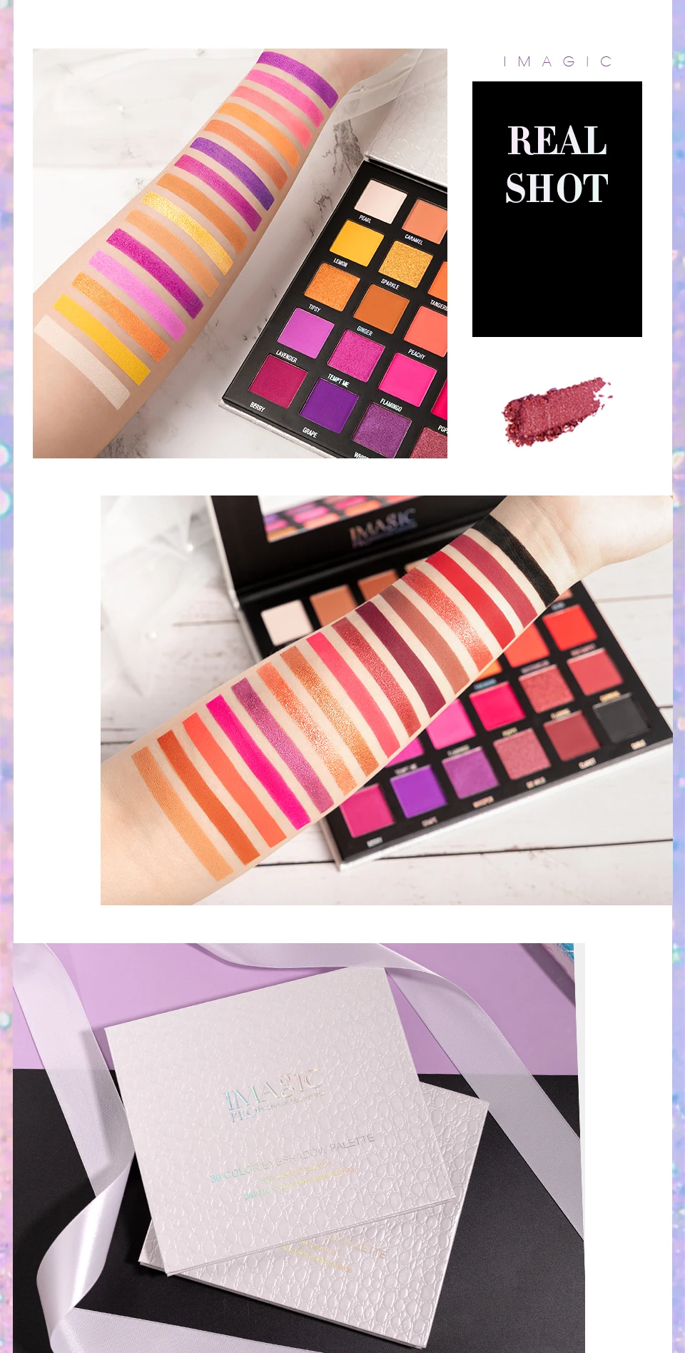 IMAGIC Eyeshadow Palette Matte Make Up Palette Highlight Blus Shimmer Pearlescent Waterproof Eye shadow Powder And Body Paint