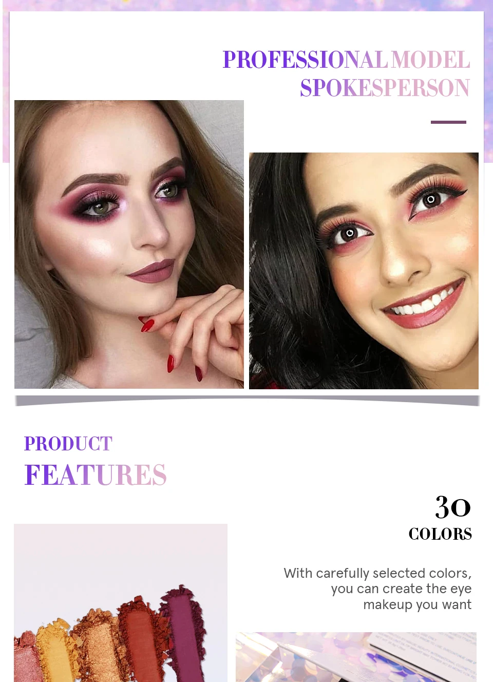 IMAGIC Eyeshadow Palette Matte Make Up Palette Highlight Blus Shimmer Pearlescent Waterproof Eye shadow Powder And Body Paint