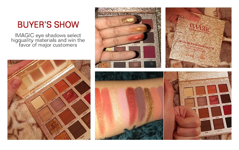 IMAGIC Eyeshadow Palette Matte Make Up Palette Highlight Blus Shimmer Pearlescent Waterproof Eye shadow Powder And Body Paint