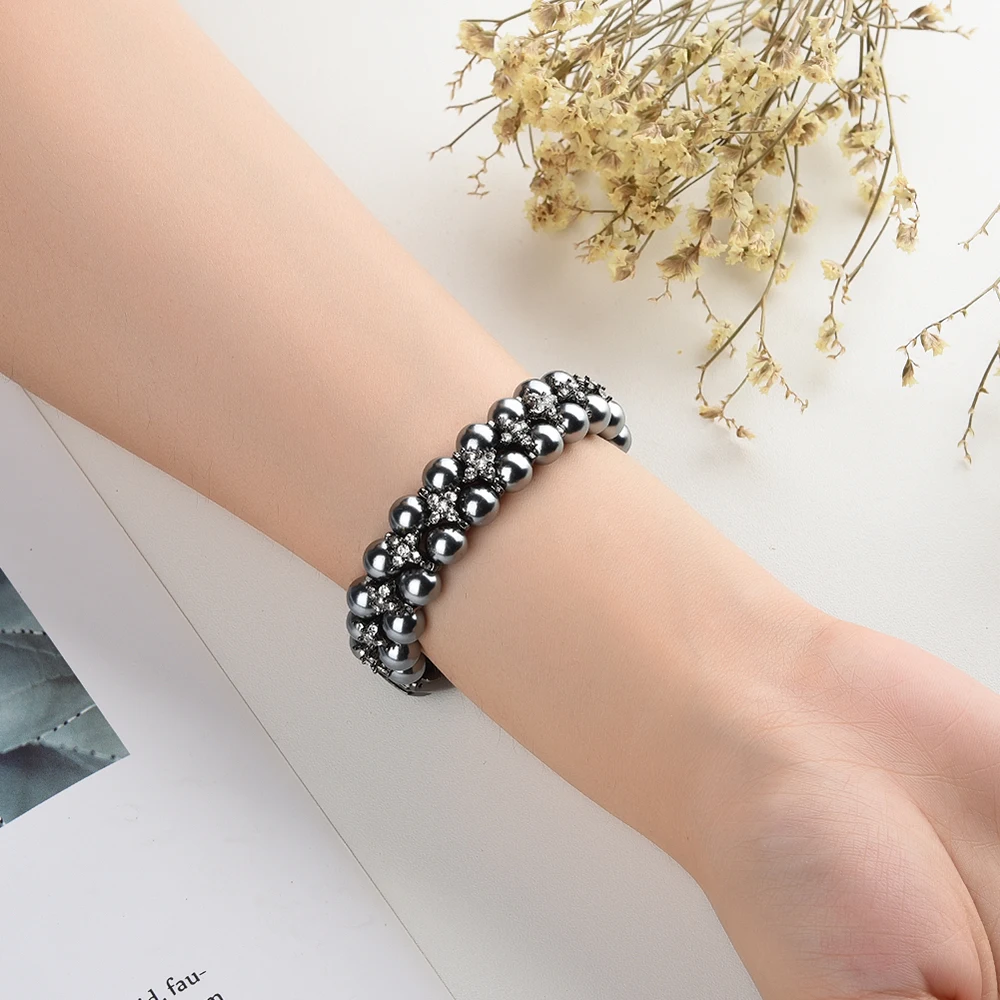 Girl Bracelet for Xiaomi Mi Band 10 8 6 7 5 Bands Wristband Elastic Strap for Mi Band 5 Jewelry Pearl Dressy Band Bling