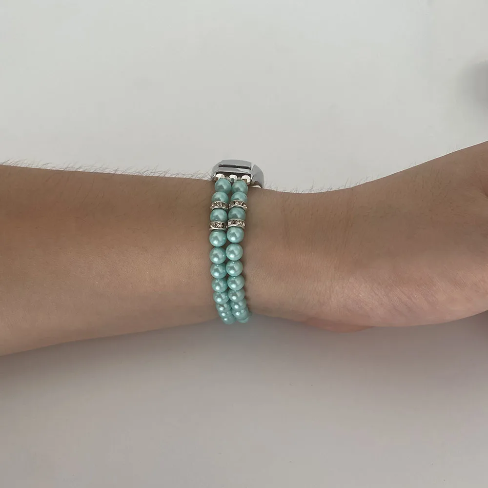 Girl Bracelet for Xiaomi Mi Band 10 8 6 7 5 Bands Wristband Elastic Strap for Mi Band 5 Jewelry Pearl Dressy Band Bling