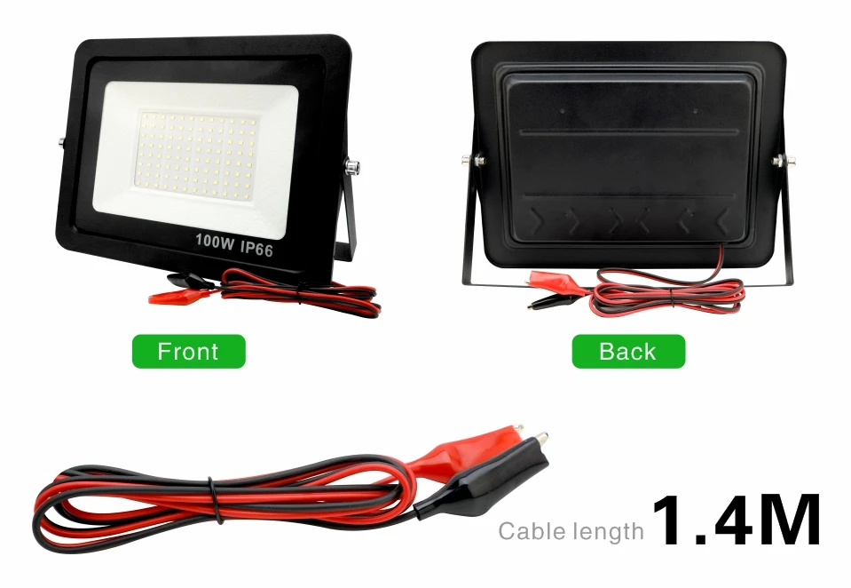 20W 30W 50W 100W DC12V Led Flood Light Outdoor Floodlight Spotlight IP66 Waterproof Light Reflector Portable 12 Volt Led Lights