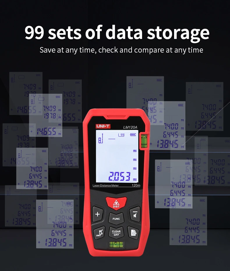 UNI-T Laser Rangefinder LM50A LM70A LM100A LM120A Laser Distance Meter Digital Range Finder Tape Measure