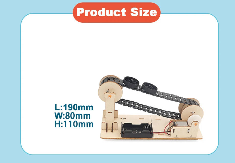 3D Wooden Electric Conveyor Belt Transporter Puzzle Model DIY Materials Handmade Mechanical STEAM Toys for Children Adult Kit