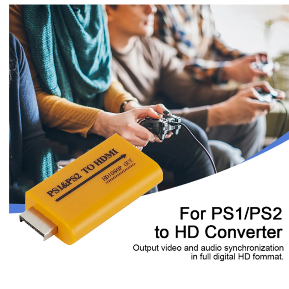 For PS2/PS1 to HDMI-compatible Adapter Converter Up to1080p Output For Monitor Projector Convert Audio/video Game Plug and Play