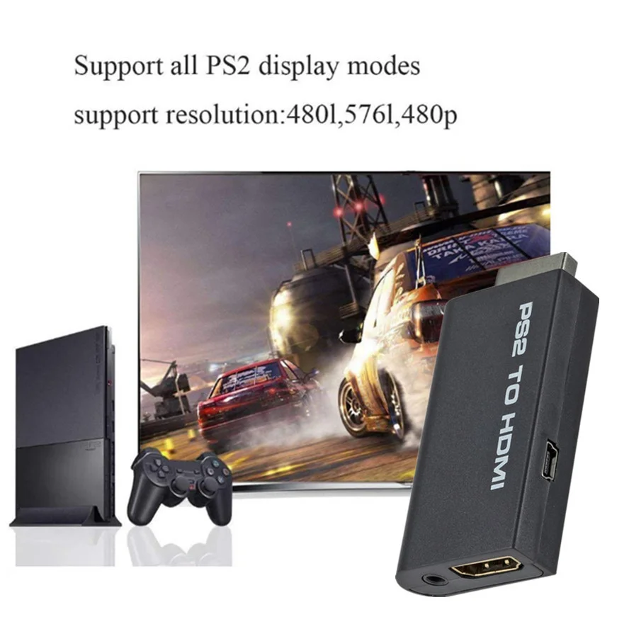 For PS2/PS1 to HDMI-compatible Adapter Converter Up to1080p Output For Monitor Projector Convert Audio/video Game Plug and Play