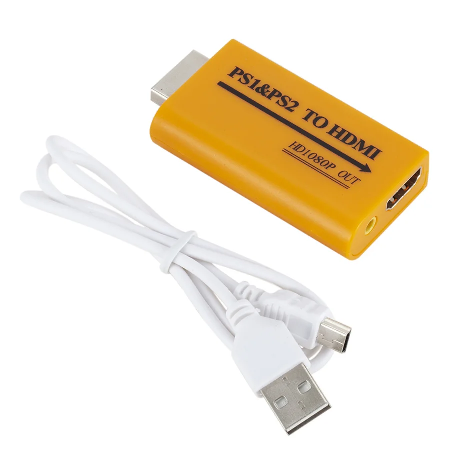 For PS2/PS1 to HDMI-compatible Adapter Converter Up to1080p Output For Monitor Projector Convert Audio/video Game Plug and Play