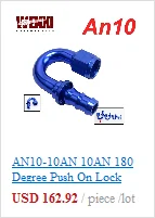 Universal AN6 AN8 AN10 Push-on Hose End Fittings Fuel Oil Cooler Hose Fitting 0 45 90 180 Degree Reusable Connection Adapter